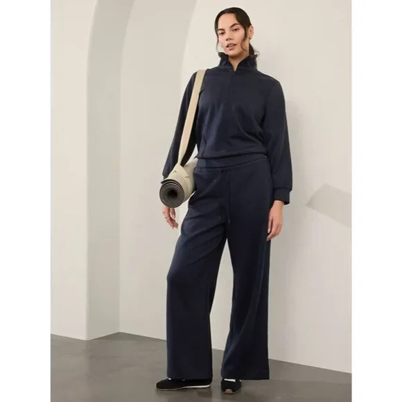 Athleta L Allure 1/4 Zip Sweatshirt Navy Blue Large - Picture 4 of 4